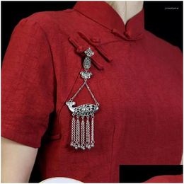 Pendant Necklaces Koi Tassel Cheongsam Buckle Collar Chinese Style Ethnic Female Temperament All-Match Drop Delivery Jewelry Pendants Dhqqb