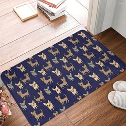 Carpets Non-Slip Carpet Chihuahua Chihuahuas Navy Blue Doormat Living Room Bath Mat Entrance Door Home Rug