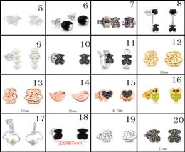 2020 100 925 Sterling Silver Bear Stud Earrings Classic Pierced Stud Earrings Jewelry Manufacturers Whole 6337431