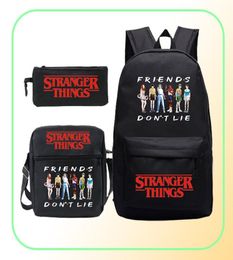 Stranger Things Season 3 School Bag Students Kids Backpack 3pcs Teenager Backpacks Friends Dont Lie Stranger Things Schoolbag9042525