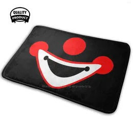 Carpets Clown Face Soft House Family Anti-Slip Mat Rug Carpet Red Nose Mouth Clowns Circus Scary Funny