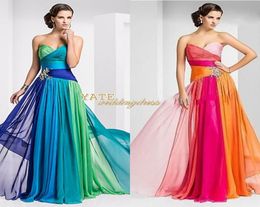 In Stock 49 Strapless Empire Chiffon Ruffles MultiColor Lace Up Crystal Bridesmaid Dresses Formal Prom Dress Under 1007190260