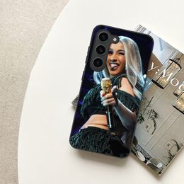 Cardi B Mobile Cell Phone Case for Samsung Galaxy S24 S23 S22 S21 S20 S10 S9 Plus FE Ultra Lite Black Soft Phone Cover Funda