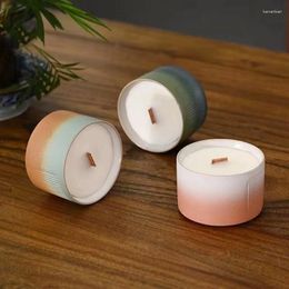 Candle Holders 1PCS Gradient Cylinder Ceramic Scented Empty Cup DIY Container Candlestick For Home Decor Wedding Ornaments