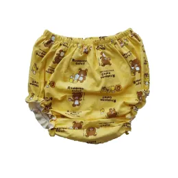 Pants Langkee Haian ABDL Adult Incontinence Pullon PVC & Print Cotton Flannel Pants Colour Yellow