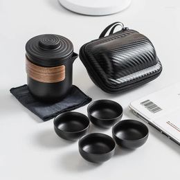 Teaware Sets Ceramic Quick Cup Outdoor Car Portable Travel Tea Set One Pot Four Cups Small Companion Gift