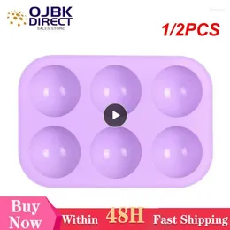 Baking Moulds 1/2PCS Half Sphere Silicone Moulds Bakeware Cake Decorating Tools 6-hole Chocolate Fondant Mould Random Colour Ball Shape