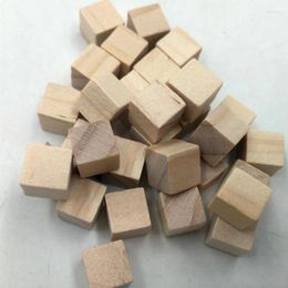 Party Decoration 100pcs/lot 10mm Natural Wooden Square Mini Cube Embellishment For Kids Children Wood Cubes Solid Blocks Beads DIY Craft