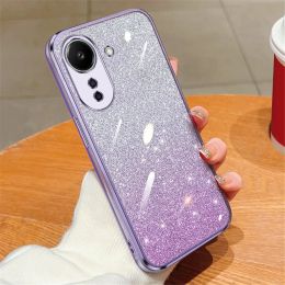Luxury Glitter Gradient Plating Phone Case For Xiaomi Redmi 13C 12 12C 10C 10A 10 9 9A 9C 13 C Soft Silicone Shockproof Cover