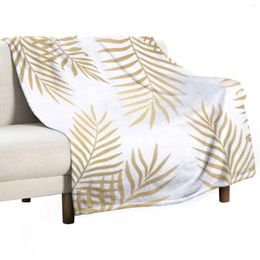 Blankets Gold Palm Leaves Throw Blanket Extra Large Bed Fashionable Travel