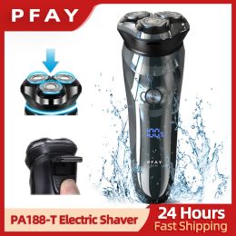 Shavers PFAY PA188T Men's Electric Shaver Rechargable Razor for Men Beard Shaving Machine IPX7 Waterproof Wet & Dry Dual Use Timmer