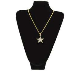 Iced Out Rhinestone Gold Hiphop Jewellery For Men Mini Star Charm Pendant Necklaces Pop Street Style Hip Hop ACcessories Whole6135569