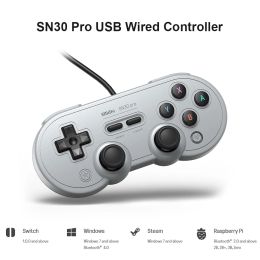 Gamepads New Wireless Bluetooth Controller Remote Gaming 8Bitdo SN30 Pro USB Wired Gamepad Console Vibration Burst Joystick