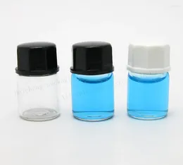 Storage Bottles 1000 X 2ML Empty Clear Mini Glass Essential Oil Bottle 2CC Transparent Samples Vials Orifice Reducer & Cap