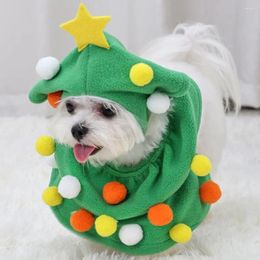 Dog Apparel 2Pcs/Set Pet Clothing Pompoms Adjustable Sleeveless Dress Up Unisex Cute Small Puppy Cat Cloak For Xmas