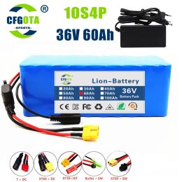 60Ah 10S4P 36V E-bike Battery 18650 Lithium Battery Pack 500W 1000W High Power Battery 36V Electric Bicycle scooter BMS+Charger