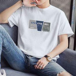 Summer New Main Promotion 8 Pieces 2024 Men's Casual Large Print Round Neck Short Sleeve T-shirt DT200-P10