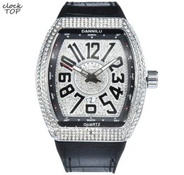 Wristwatches Couple Watch Luxury Men Women Big Number Dial Diamond Numbers Male Female Minimalist Clock Iced Out Case Wristwatch L5252285