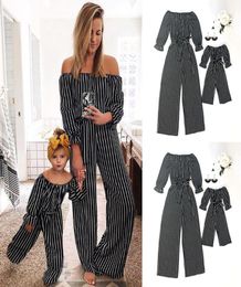 Fashion Striped Family Matching Clothes Mother And Daughter Clothing Mommy And Me Romper Women Baby Girl Casual Jumpsuit Outfits4486509