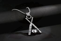 Pendant Necklaces European American Men Baseball Necklace Exquisite Jewelry Fashion Cool Young Students Trend Chain Stainless Stee5643957