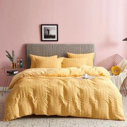 Bedding Sets Bedroom Four-piece Bed Linen Winter Thickening Plus Velvet Seersucker Quilt Cover Fashionable Simple Family El Set