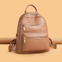 School Bags Women Soft Leather Backpacks Vintage Female Shoulder Sac A Dos Casual Travel Ladies Bagpack Mochilas For Girls