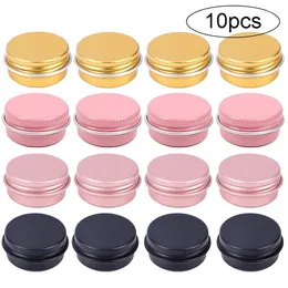 Storage Bottles 10Pcs 10g Empty Metal Aluminium Tins Candle Jar Pot Lip Gloss Cosmetic Containers Refillable Travel Accessories