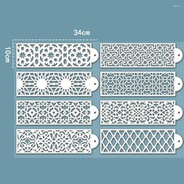 Baking Moulds 8pcs/set DIY Drawing Mould Cake Stencil Leaf Shape Pattern Decorating Lace Stencils Template Pastry Tools Bakeware 10 34cm