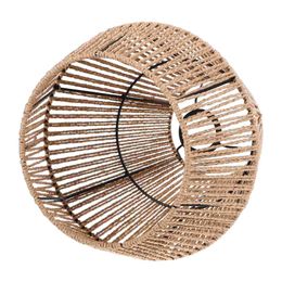 Boho Rattan Pendant Light Cover Handwoven Wicker Cage Ceiling Mounted Lamp Shade