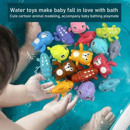 Bath Toys Childrens Beach Toys Bath Toys Shark Type Wind-up Swimming Tail Wagging Rotating Device Baby Toy Puffer Fish Bear 240413
