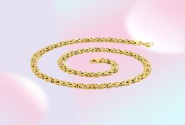 6MM Wide Chain Stainless Steel Handmade Byzantine Flat Necklace Men Women Popular Jewelry65940264382476