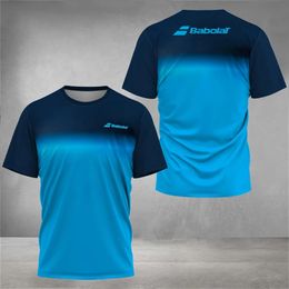 Mens Colour Collision Short Sleeved T Shirt Breathable Golf Clothing Tennis Clothing Summer Fitness Badminton Sports Pullover 240403