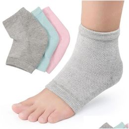 Kids Socks Colorf Cotton Peds Anti Cracking Liner Heel Soft Elastic Sil Moisturising Foot Skin Care Protection Zz Drop Delivery Baby M Otzul