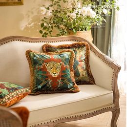 Pillow Decorative Pillows For Sofa Retro Cover Green Jungle Office Living Room Decoration Waist Bedside Pillowcase