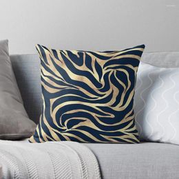 Pillow Elegant Navy Blue Gold Zebra Print Throw Christmas Covers Custom