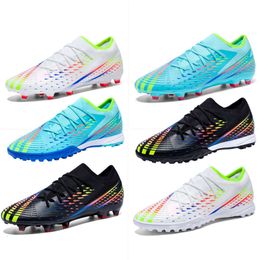 Fantasy Blue Soccer Shoes Women Men AG TF Football Boots Youth Kids Professional Training Cleats for Indoor Outdoor