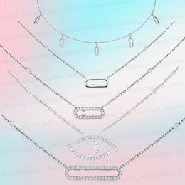 Designer New Messikas Pendant Necklace Women Three Diamond High Quality 1: 1 Collar Chain For Girls Engagement Smycken med gåva