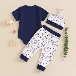 Clothing Sets Born Baby Boy Summer Clothes Little Brother Fan Short Sleeve Romper Pant Set Infant Baseball Outfit