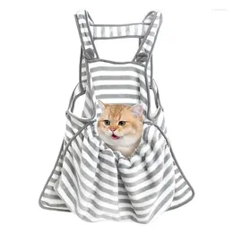 Dog Apparel Cat Sling Carrier Soft Breathable Kitten Coral Velvet Carrying Wrap Cute Hands-Free Ears Pet Apron Skin-Friendly Bag For