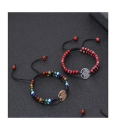 Charm Bracelets 6Mm Natural Chakra Beads Bracelet Tree Of Life Handmade String Braided Women Men Yoga Jewelry Gift C3 Drop Deliver8888102