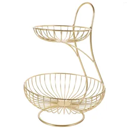 Dinnerware Sets Fruit Basket Storage Decorative Household Snack Tray Electric Wire Multilayer Iron Container Kitchen Vegetable