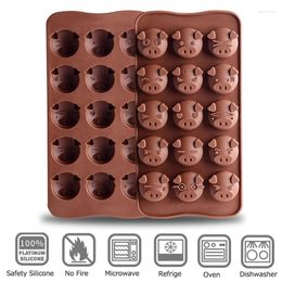 Baking Moulds 15 Holes Funny Pig Silicone Chocolate Mold Fondant Patisserie Candy Mould Cake Waffle Decoration Accessories