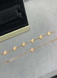 Luxury VA brand Designer pendant Necklaces 18K Gold cross chain mini clover 4 Leaf 6 Flower choker shining diamond crystal cz zirc9135611