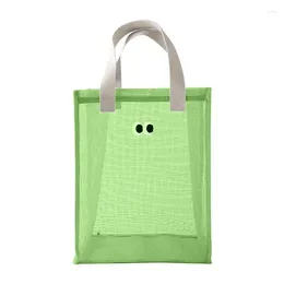 Storage Bags Large Capacity Mesh Hollow Shopping Bag For Women Reusable Transparent Fashion Shoulder Beach Casual Travel Organizer