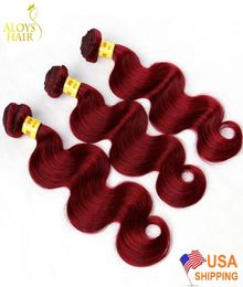 Burgundy Malaysian Hair Weave Bundles 8A Malaysian Virgin Hair Body Wave Wine Red 99J Remy Human Hair Extension Double Weft Thick 3436944