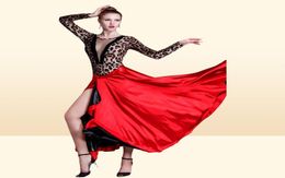 Stage Wear Spanish Dance Skirt Femal Black Red Latin Dress Paso Doble Cloak Woman Performance SkirtStage4702282