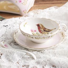 Bowls European Style Flower Design Coffee Set 150ml Tea Phnom Penh Ceramic Cup And Saucer For Time Bone China