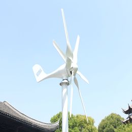 China Factory 5000W Windmills Wind Turbine Generator 12V 24V 48V With Hybrid Charge Controller For Home Use With Off Grid System