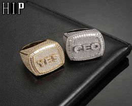 Hip Hop Custom Name 13 Letters Iced Out Ring Bling Full Cz Charm Tready Copper Cubic Zircon for Men Women Jewelry95569437388364