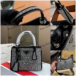 2024 New Totes sparkling tote Designer bag 10A Women Mini Totes Shoulder Bag Luxury Pretty Leather Lady Triangle Sign Carrying small medium size Banquet Handbag